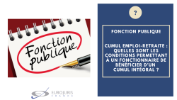 Cumul emploi-retraite fonctionnaire